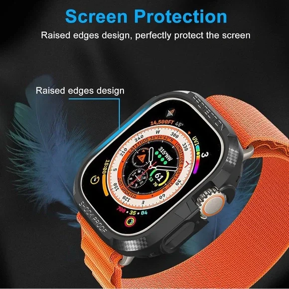 Apple Watch Ultra compatible tpu black case 49 mm (2 pack) NWOT. - Picture 4 of 7